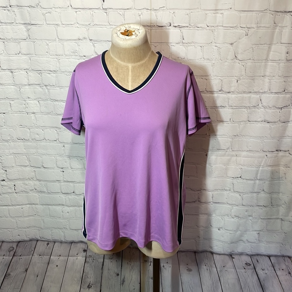 Vintage Y2k 90s Purple Athletic Cropped Short sleeve Top Large
